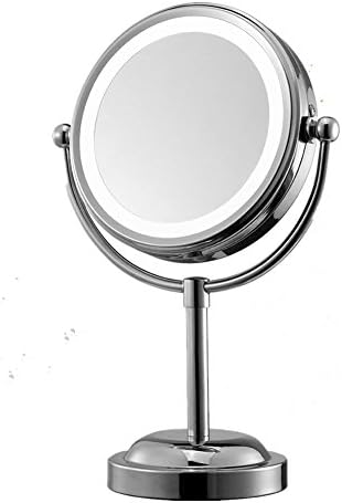 Solefun Mirror with Lights Double-sided Makeup Mirror 6-Inch Battery-Operated Lighted and 3X Magnifying Makeup Mirror Bathroom and Tabletop Vanity Mirror