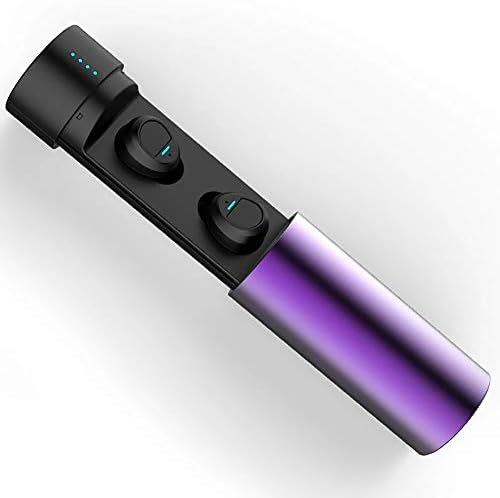 Bluetooth Headphones Wireless True Mini Stereo Wireless Earphones with Mic and Portable Charging Box for iPhone and Android(Purple)