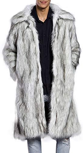 Limsea 2018 Fashion Mens Warm Thick Overcoat Coat Jacket Faux Fur Parka Outwear Cardigan
