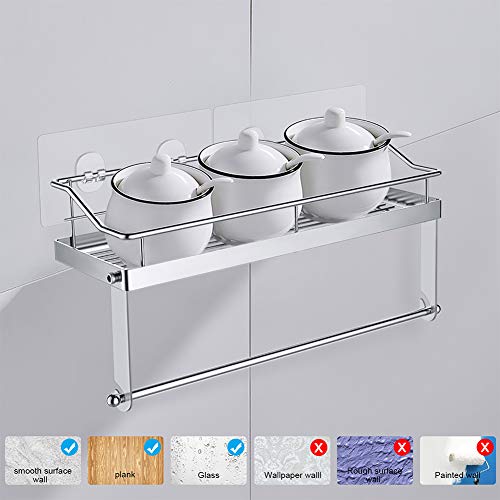 Carry360 Adhesive Paper Towel Holder Shelf,Wall Mounted Paper Towel Holder Basket for Kitchen,Shower Bathroom & Balcony,Rustproof,No Drilling,SUS 304 Stainless Steel