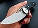Eafengrow Dark Folding Knives D2 Blade Plating Titanium Steel Handle Flipper Camping Outdoor Knife EDC Tool (black)