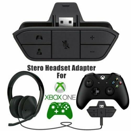Lenpos Stereo Headset Adapter, Audio Mic Headphone Converter for Xbox One/One S/X/Elite 1/Elite2/Series X|S Controller Adjust Audio Balance Game Sound & Voice Chat