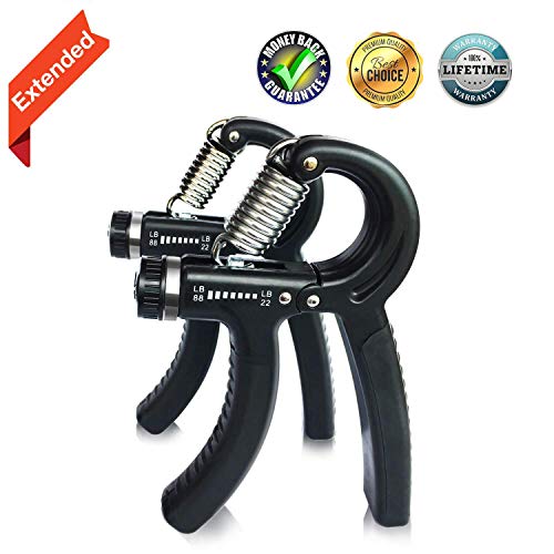 Taisk Grip Strength, Hand Exerciser Grip Strengthener Adjustable Resistance Grip Strength Trainer 22-88 Lbs (10-40Kg) -Hand Squeezer Exerciser | Hand Grip Exercises (Black)