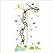 MLM Monkey Grasp the Moon Fishes Height Scale Measure Growth Chart Wall Stickers For Kids Baby Nursery Bedroom Home Decor Decal Art