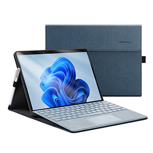 Omnpak Microsoft Surface Pro 8 Case, Multi-angle Slim Lightweight Protective Cover with Stylus Pen Holder for 2021 Surface Pro 8 13 Inch, Compatible with Type Cover Keyboard(Keyboard Not Included)