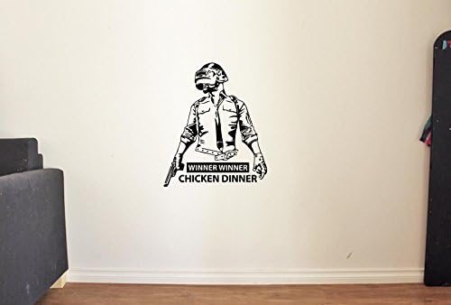 ResorvDecals Wall Chicken Winner PUBG PlayerUnknown's Vinyl Game Decor Winner Helmet Decals Vinyl Video Stickers Battlegrounds in Soldier Dinner MK4940