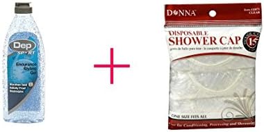 Dep Sport Endurance Marathon Hold Styling Gel (2pc AND Donna Shower Cap Clear - BUNDLE)