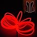 TopYart Neon LED Light Glow EL Wire Battery Pack String Strip Rope Tube Car Dance Party + Controller (9ft , Red)