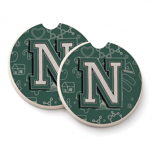 Caroline's Treasures CJ2010-NCARC Letter N Back to School Initial Set of 2 Cup…