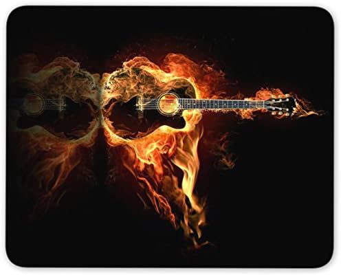 Fire Flame Guitar Wallpaper Rectangular Mouse Pad Gaming Mouse Pad Mousepad Nonslip Rubber Backing