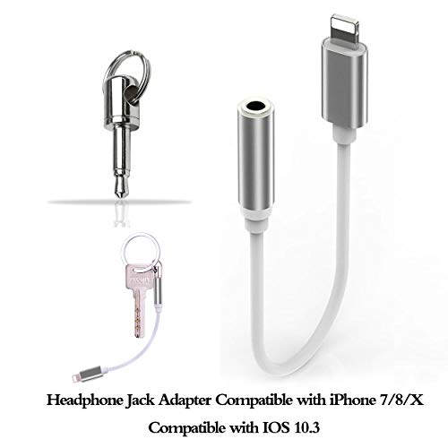 B Adapter Headphone Jack compatible with iPhone 7/8/X, 3.5 mm Headphone Jack Adapter compatible with iPhone 7/8/X Accessories