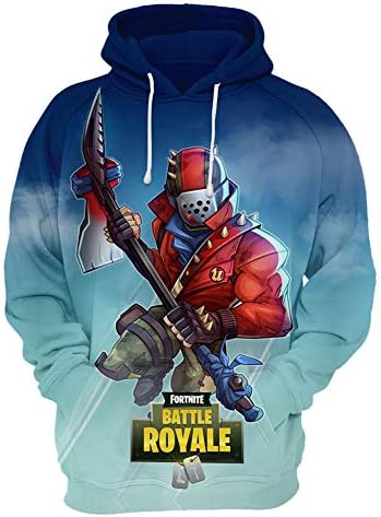 Skyyeox Unisex Drawstring 3D Digital Graphic Printing Novelty Long Sleeve Halloween Cosplay Hoodie Sweatshirt