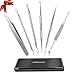 CHIMOCEE 6PCS Blackhead Removal Tool Kit for Whitehead, Blemish, Blackhead Remover, Pore Extractor, Acne Tool for Risk Free Nose Face with Dermatologist Grade Surgical Steel, A Gift Box with Mirror
