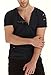 NITAGUT Mens Hipster Hiphop Holes Design T-Shirt Cotton Crewneck Tees Zipper Trim, Medium / Chest 35-38, 02Black
