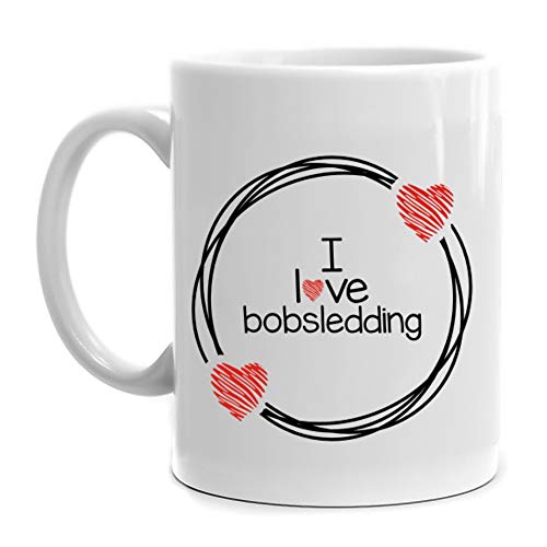 Eddany I love Bobsledding Scribbled Mug 11 ounces
