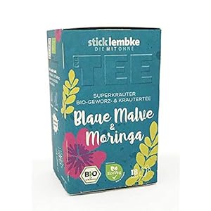 Superkräuter Bio Kräuter- und Gewürztee – Blaue Malve & Moringa , 18 x 2 g , Bio
