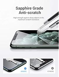 Ainope - Protector de pantalla para iPhone XS y iPhone X (marco de instalación, transparente) iPhone XS   X (cristal templado, resistente a la fuerza de hasta 23 libras)