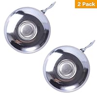 Redsia Metal Bike Bell, 2 Pack Bicycle Bells for Adults Kids Girls Boys, Left Side Mount and Right Handed Bell Fits Handlebars with 22.2mm to 31.8mm Diameters (Silver, Right Handed)