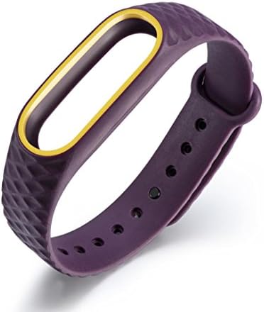 Replacement Silicone Watch Bracelet Band Wrist Strap For Xiaomi Mi Band 2 (Purple)