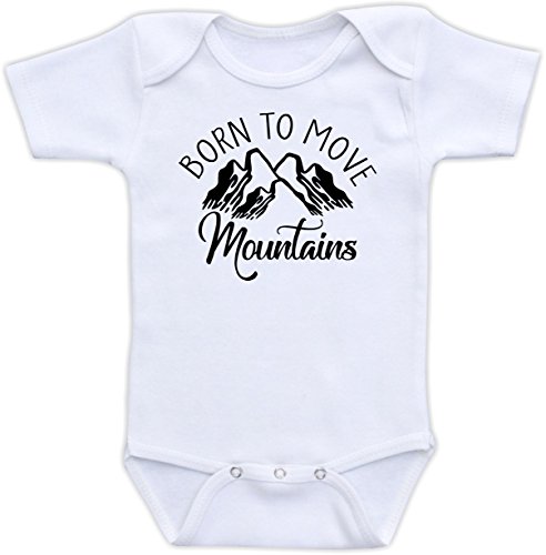 Born To Move Mountains - Cute Baby Bodysuit Gender Neutral Unisex Baby Clothes (3M Short Sleeve Bodysuit)