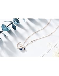 Duo Evil Eye Y collar multicolor chapado en oro rosa