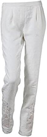 Ivko Peg Leg Linen Pants W Elastic Waist On Back Off White Us 14 Eur 44 At Amazon Women S Clothing Store