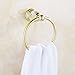 AUSWIND 4 Pieces Gold Bathroom Hardware Accessory Sets Brass Wall Mounted Bathroom Hardware Set (Crystal Towel Bar/Paper Holder/Towel Rings/Robe Hook)
