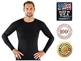 Rash Guard for Men Compression and Base Layer Shirt, Black, Medium