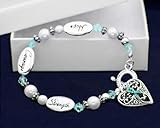 Teal Ribbon Bracelet-Hope, Strength, Courage (Retail)