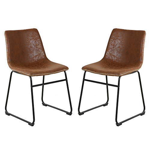 Top 10 Brown Leather Dining Chairs With Dark Legs of 2020 No Place