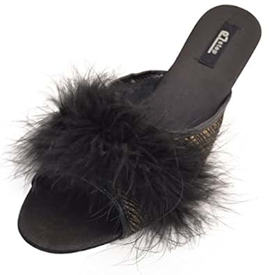marabou slippers flat