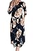 YIBU Apparel Women 3/4 Sleeve Floral Midi Dress Casual Empire Waist Loose Pleated Dress with Pockets