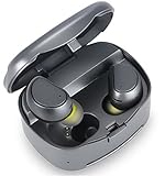 Soundmoov Wireless Earbuds, Truly Bluetooth Earphones with Charging Box Noise Cancelling Sweatproof Mini Bluetooth Headphones for iPhone iPad Android and More (Gray)