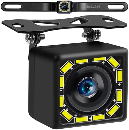 INCLAKE (HD) Car Backup Camera, Rear View Camera Ultra HD 12 LED