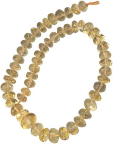 Beads, Genuine Gemstone Citrine Graduated Rondells Strand - 12"