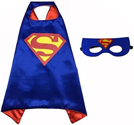 Kzoo Warehouse Superhero Superman Cape and Mask Costume Set for Boys Kids Age 2-10 Dress up Birthday Party Halloween (Superman)