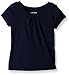 French Toast Little Girls Short Sleeve Crew Neck Tee, Navy, 5