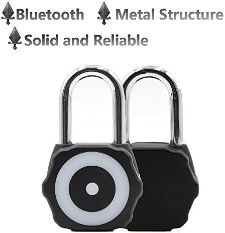Kolmon | Keyless Bluetooth Smart Padlock | iOS & Android Compatible | Heavy Duty & Durable | Use Indoor or Outdoor | Great for Lockers, Sheds, Bike Chains | Black