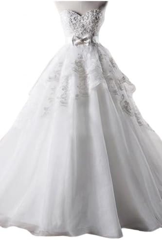 Emma Y 2014 Sweetheart Bowknot Ball Gowns Wedding Gowns Long -US Size 14 White