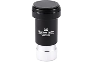Bysameyee Barlow Lens 3X, 1.25 Inch Fully Multi-Coated Metal Barlow Lens with M42 Thread Camera Connect Interface for Telescope Eyepiece