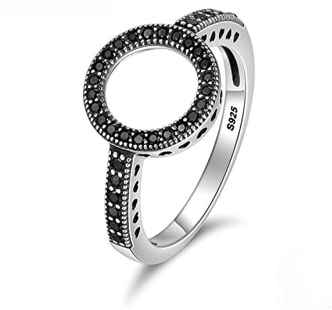 Baqijian Sterling 2 Colorsever Clear Round Finger Rings Women Authentic Jewelry Scr112