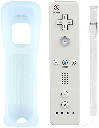 Wii Remote Plus, Built in Motion Remote Game Controller with Silicone Case and Wrist Strap for Nintendo Wii & Wii U (White)