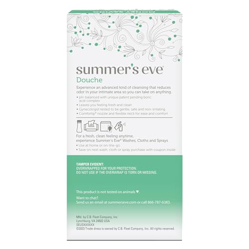 SUMMER’S EVE COMPLETE CLEAN ODOR REDUCTION DOUCHE FOR WOMEN WITH BORIC ACID, GENTLE PH-BALANCED FORMULA HELPS REDUCE VAGINAL ODOR, 2 BOTTLES 4.5 OZ EACH
