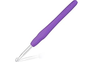 QMNNMA 5 mm Crochet Hook, Ergonomic Handle for Arthritic Hands, Extra Long Knitting Needles for Beginners and Crocheting Yarn (5 mm)