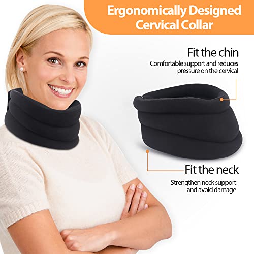 Comfheat USB Heated Neck Brace for Neck Pain and Support, Foam Cervical