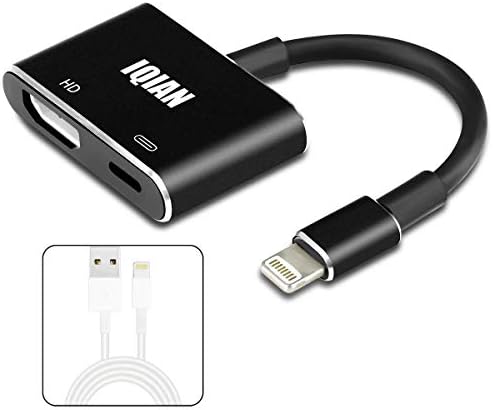 IQIAN so603264-6 Compatible with iPhone X 8 7 6 5 iPad iPod HDMI Adapter Converter, Digital AV Adapter, 2018 Latest Plug and Play 1080P Audio AV Connector (Charging Cable isluded), Blue