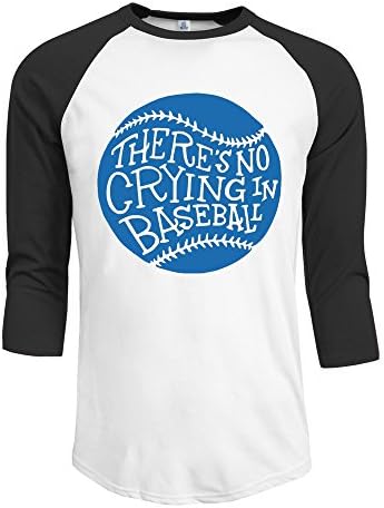 Men There Is No Crying In Baseball 3/4 Contrast Raglan Sleeve Baseball Tshirt