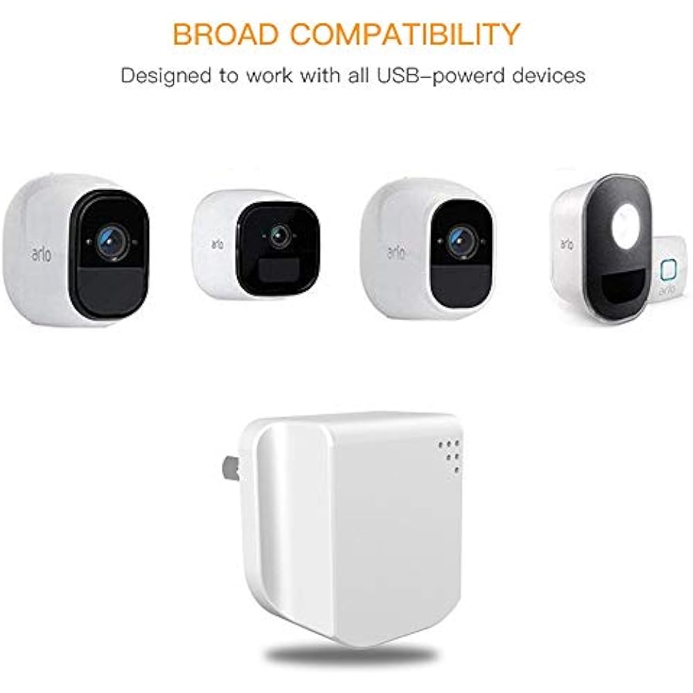 Arlo Pro 2 Power Cable And Adapter Quick Charge 3.0 Weatherproof