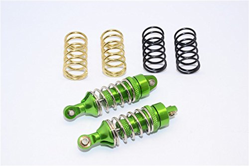 Traxxas 1/16 Mini E-Revo, Mini Slash, Mini Summit Upgrade Parts Aluminum Front/Rear Adjustable Spring Damper (1.2mm,1.3mm & 1.4mm Coil Springs) with Aluminum Ball Ends - 1Pr Set Green