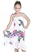 Girl White with Purple Floral Hawaiian Luau Dress in Various Styles